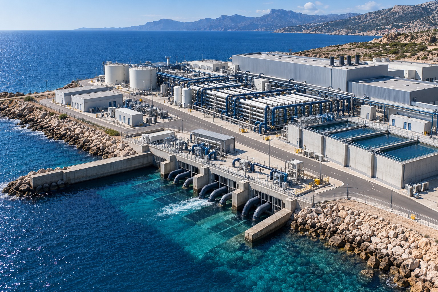 Coastal desalination plant